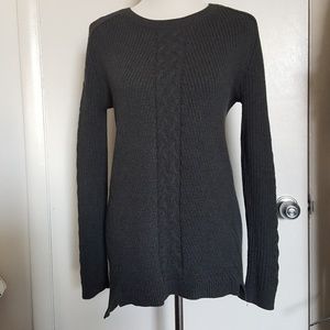 Nautica Textured Grey Sweater with Cable Sz XL
